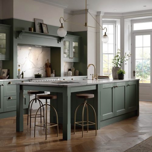 Manor-House-Painted-Botanical-Green-Converted Manor house painted kitchen