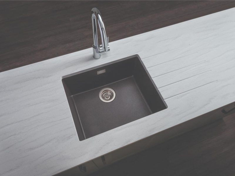 Carysil Surfaces Minerva Silver Haze Granite Black Super Large Sink Module Carysil Surfaces Minerva Silver Haze Granite Black Super Large Sink Module