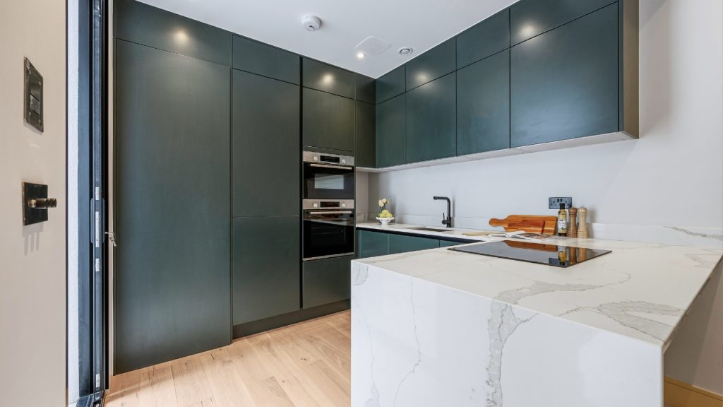 Completed Kitchen Project A Sophisticated Green Kitchen by MP Moran Kitchen Showroom