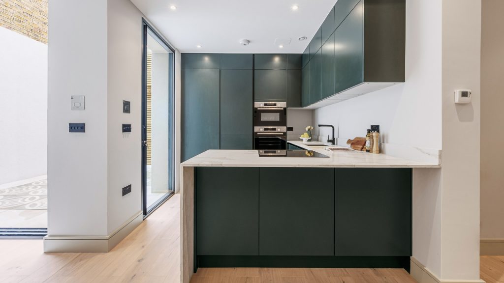 Symphony Linear Avant Painted Green Kitchen